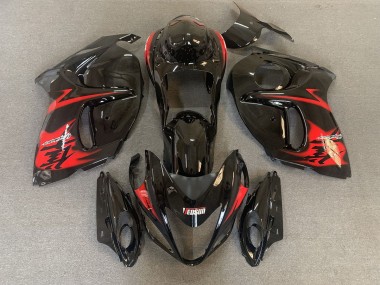 Gloss Black with Red Logos 08-20 GSXR 1300 Hayabusa Fairings