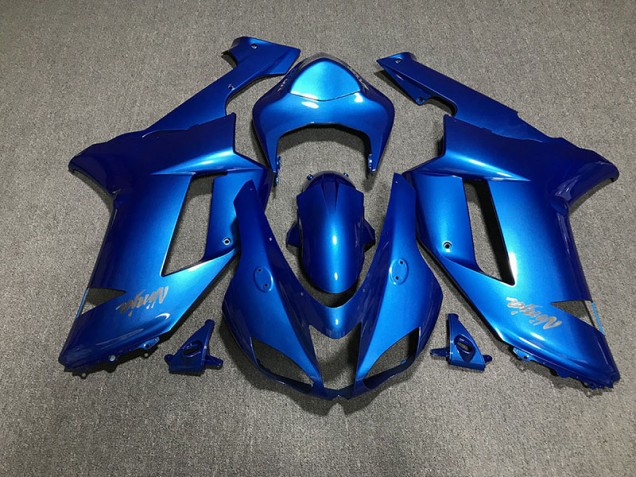 Gloss Blue & Chrome Logos 07-08 ZX6R Fairings Gloss Blue & Chrome Logos 07-08 ZX6R Fairings