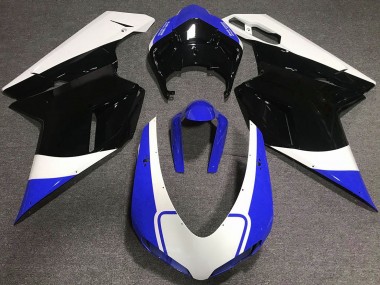Gloss Blue White and Black 07-14 Ducati 848 1098 1198 Fairings