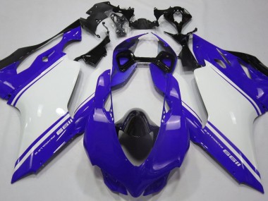 Gloss Blue White and Black 11-14 Ducati 1199 Fairings