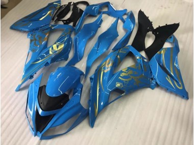 Gloss Blue with Gold 16-19 ZX10R Fairings