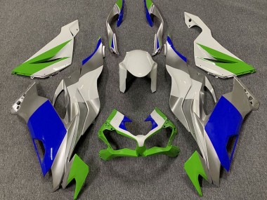 Gloss Green Blue and Silver 19-23 ZX6R Fairings