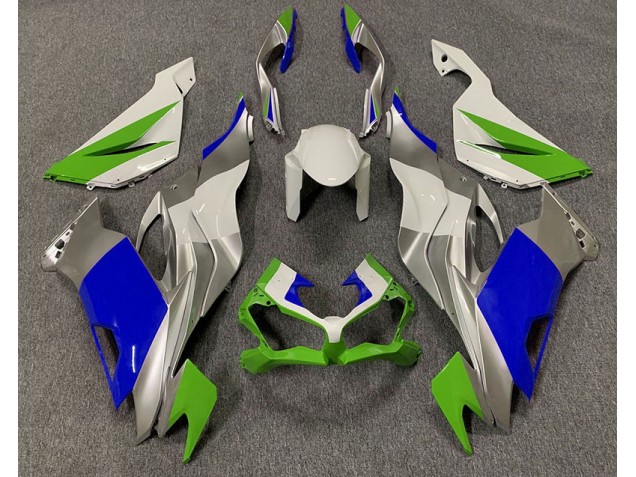 Gloss Green Blue and Silver 19-23 ZX6R Fairings