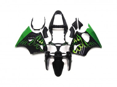 Gloss Green Flame Plain 00-02 ZX6R Fairings