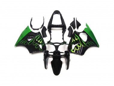 Gloss Green Flame Plain 00-02 ZX6R Fairings