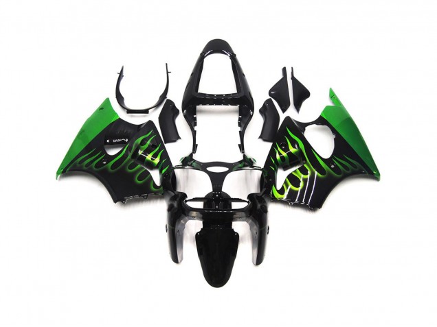 Gloss Green Flame Plain 00-02 ZX6R Fairings Gloss Green Flame Plain 00-02 ZX6R Fairings