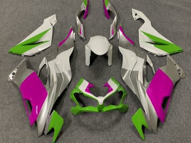 Gloss Green Pink and Silver 19-23 ZX6R Fairings