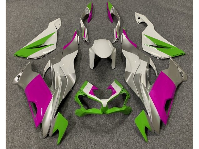 Gloss Green Pink and Silver 19-23 ZX6R Fairings
