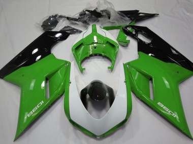 Gloss Green & White 07-14 Ducati 848 1098 1198 Fairings