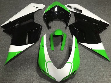 Gloss Green White and Black 07-14 Ducati 848 1098 1198 Fairings