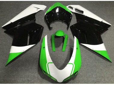 Gloss Green White and Black 07-14 Ducati 848 1098 1198 Fairings