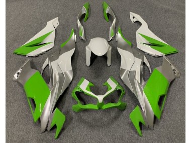 Gloss Green White and Silver 19-23 ZX6R Fairings