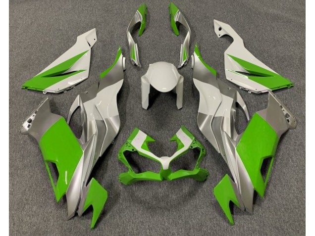 Gloss Green White and Silver 19-23 ZX6R Fairings