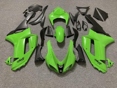Gloss Green and Matte Black 07-08 ZX6R Fairings