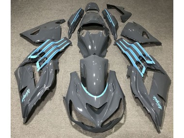 Gloss Grey & Light Blue 12-21 ZX14R Fairings