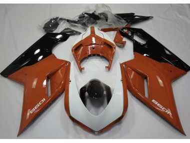 Gloss Orange & White 07-14 Ducati 848 1098 1198 Fairings