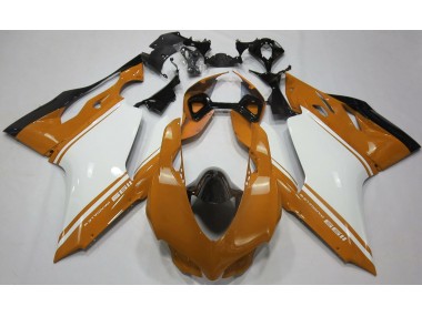 Gloss Orange White and Black 11-14 Ducati 1199 Fairings