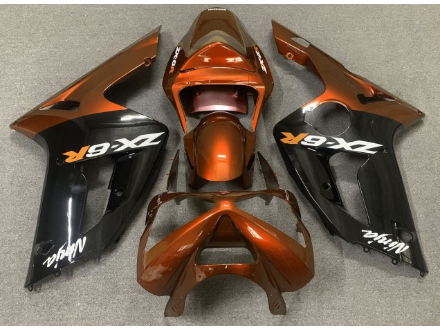 Gloss Orange and Black 03-04 ZX6R Fairings Gloss Orange and Black 03-04 ZX6R Fairings