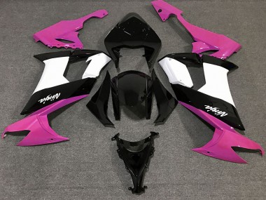 Gloss Pink Black and White 08-10 ZX10R Fairings