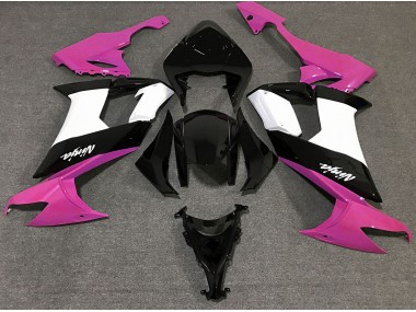 Gloss Pink Black and White 08-10 ZX10R Fairings