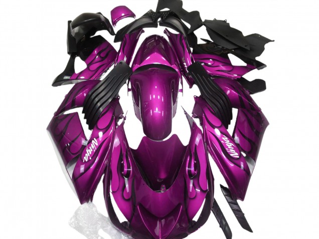 Gloss Pink & Flame 06-11 ZX14R Fairings Gloss Pink & Flame 06-11 ZX14R Fairings