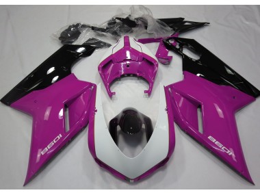 Gloss Pink & White 07-14 Ducati 848 1098 1198 Fairings