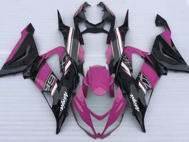 Gloss Pink and Black 13-18 ZX6R Fairings