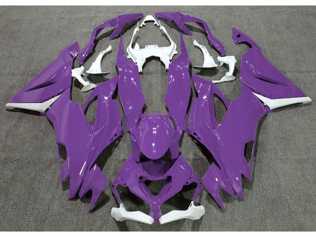 Gloss Purple & White 19-23 ZX6R Fairings Gloss Purple & White 19-23 ZX6R Fairings