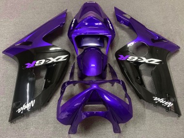 Gloss Purple and Black 03-04 ZX6R Fairings