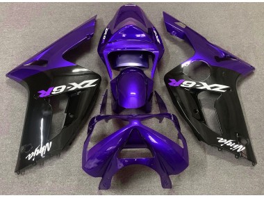 Gloss Purple and Black 03-04 ZX6R Fairings