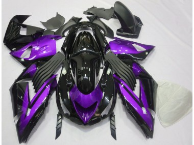 Gloss Purple and Black Plain 06-11 ZX14R Fairings