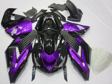 Gloss Purple and Black Plain 06-11 ZX14R Fairings
