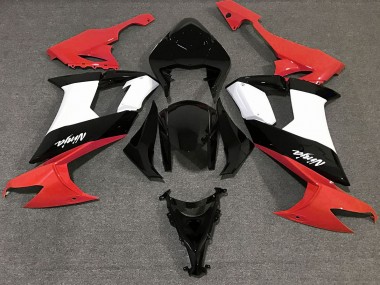 Gloss Red Black and White 08-10 ZX10R Fairings