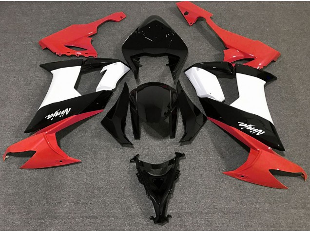 Gloss Red Black and White 08-10 ZX10R Fairings