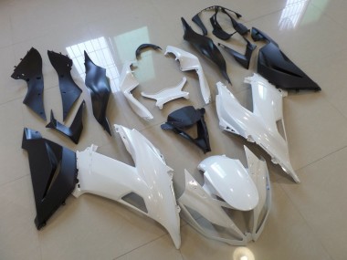 Gloss White Black 13-18 ZX6R Fairings
