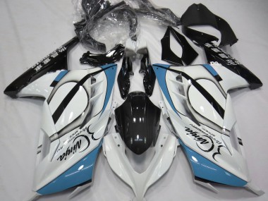 Gloss White & Light Blue 13-18 Ninja 300 Fairings