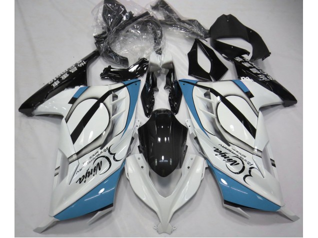 Gloss White & Light Blue 13-18 Ninja 300 Fairings