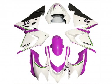 Gloss White & Pink 04-05 ZX10R Fairings