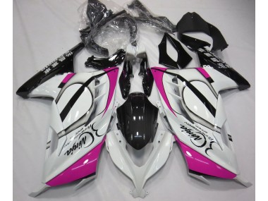 Gloss White & Pink 13-18 Ninja 300 Fairings