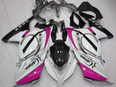 Gloss White & Pink 13-18 Ninja 300 Fairings
