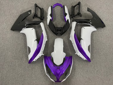Gloss White & Purple 12-16 Ninja 650R Fairings