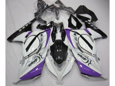 Gloss White & Purple 13-18 Ninja 300 Fairings