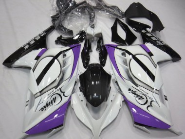 Gloss White & Purple 13-18 Ninja 300 Fairings