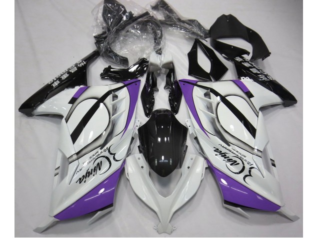 Gloss White & Purple 13-18 Ninja 300 Fairings