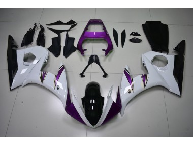 Gloss White & Purple Accents 03-04 R6 Fairings