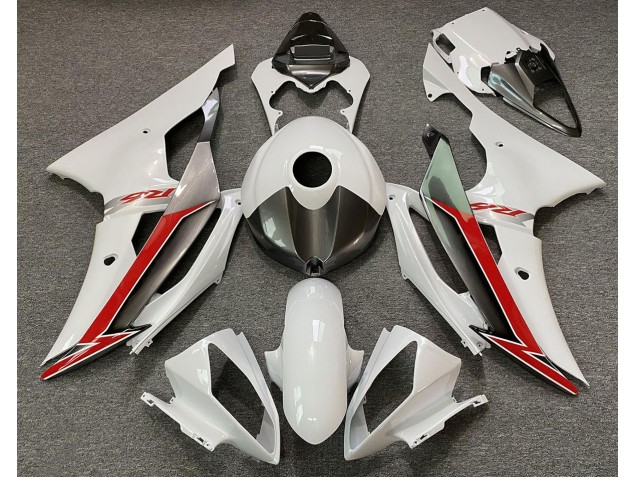 Gloss White Silver and Red 08-16 R6 Fairings Gloss White Silver and Red 08-16 R6 Fairings