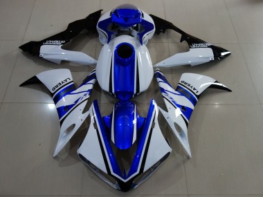Gloss White and Blue 04-06 R1 Fairings