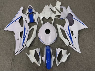 Gloss White and Blue 08-16 R6 Fairings