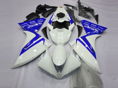 Gloss White and Blue 12-14 R1 Fairings