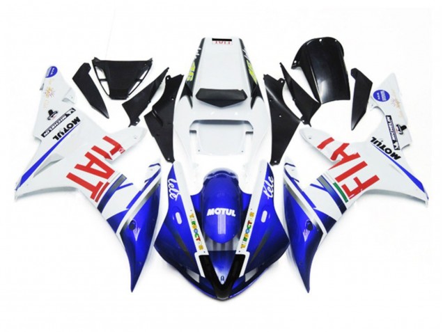 Gloss White and Blue Fiat 02-03 R1 Fairings Gloss White and Blue Fiat 02-03 R1 Fairings